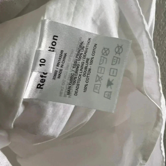 Reformation Spring Dress Linen Mini Dress in White B802 - Picture 4 of 5